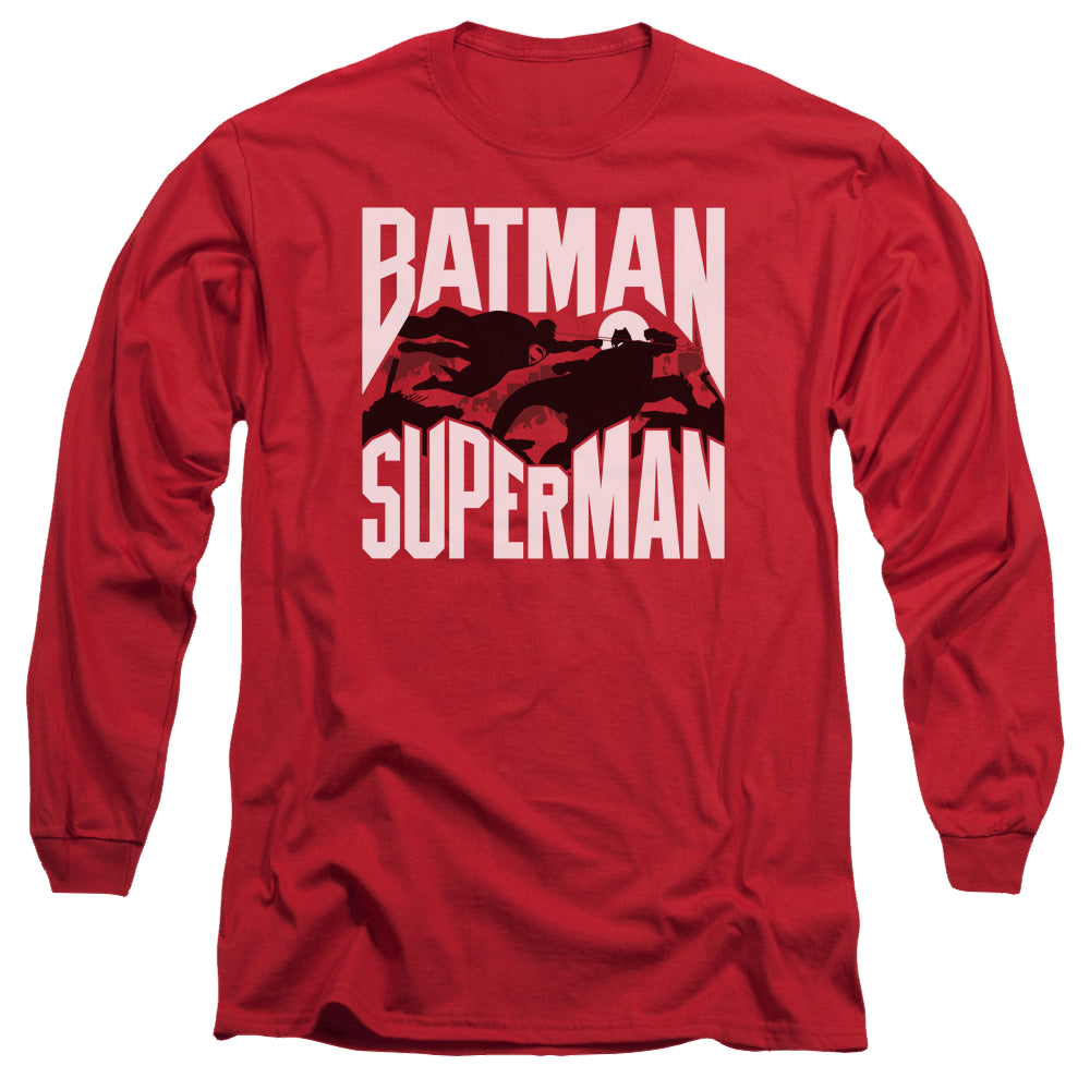 Batman v Superman Silhouette Fight - Men's Long Sleeve product image 1