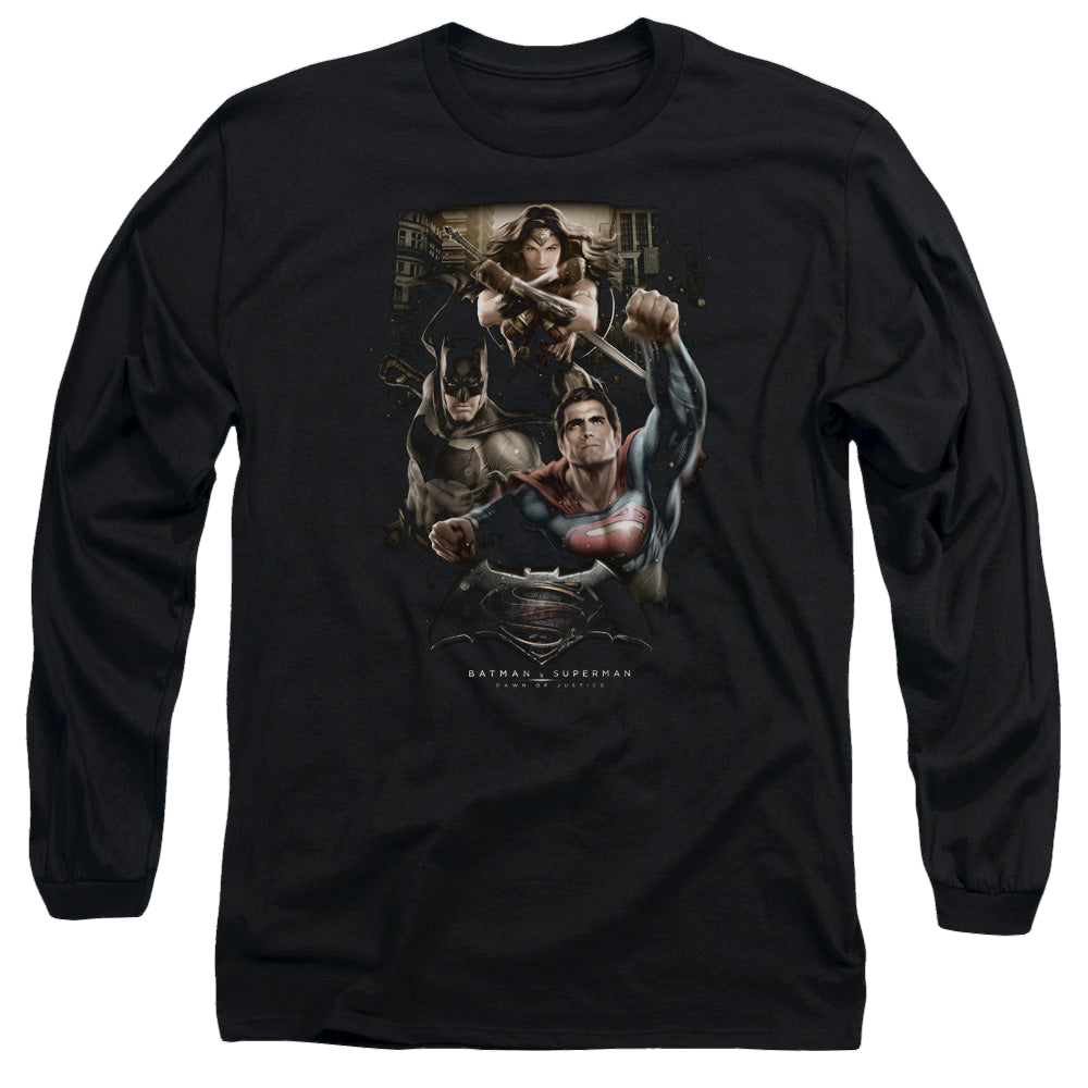 Batman v Superman Three In Action - Men's Long Sleeve product image 1