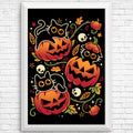 Black Cats Pumpkin Party - Posters & Prints