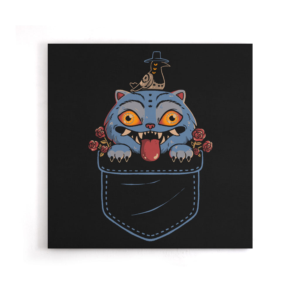 Blue Tiger Pocket - Canvas Print