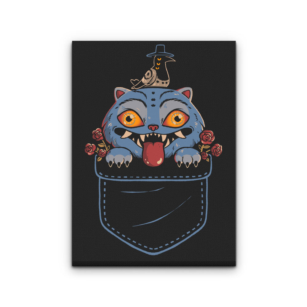 Blue Tiger Pocket - Canvas Print