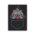 Blue Tiger Pocket - Canvas Print