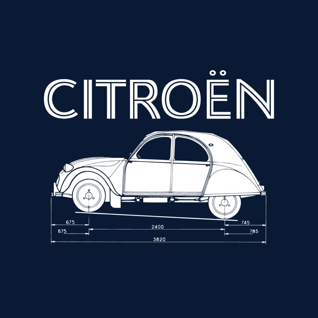 Citroën 2CV Dimensions White Diagram Women's Hooded product image 5