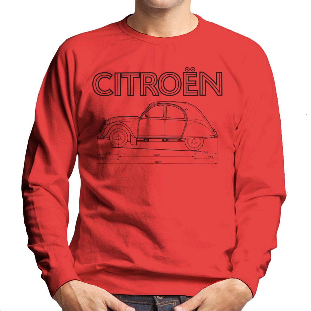 Citroën 2CV Dimensions Black Diagram Men's Sweatshirt product image 6