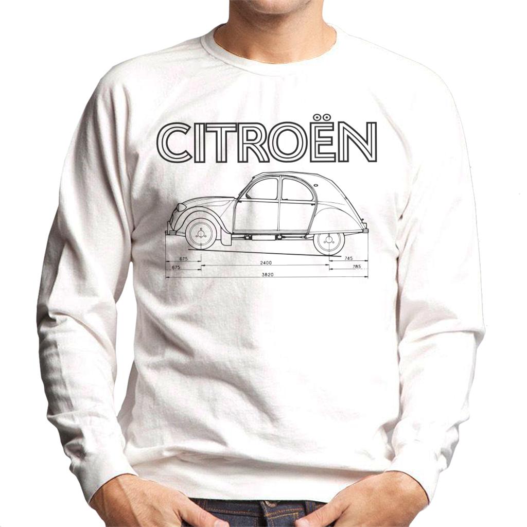 Citroën 2CV Dimensions Black Diagram Men's Sweatshirt product image 4