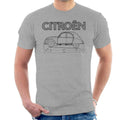Citroën 2CV Dimensions Black Diagram Men's T-Shirt product image 1