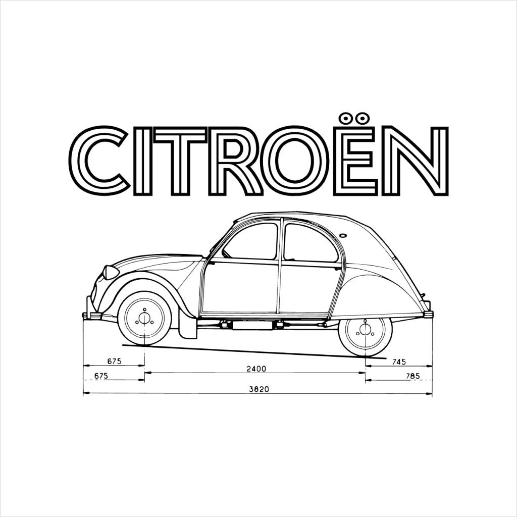 Citroën 2CV Dimensions Black Diagram Men's Hooded Sweatshirt product image 5