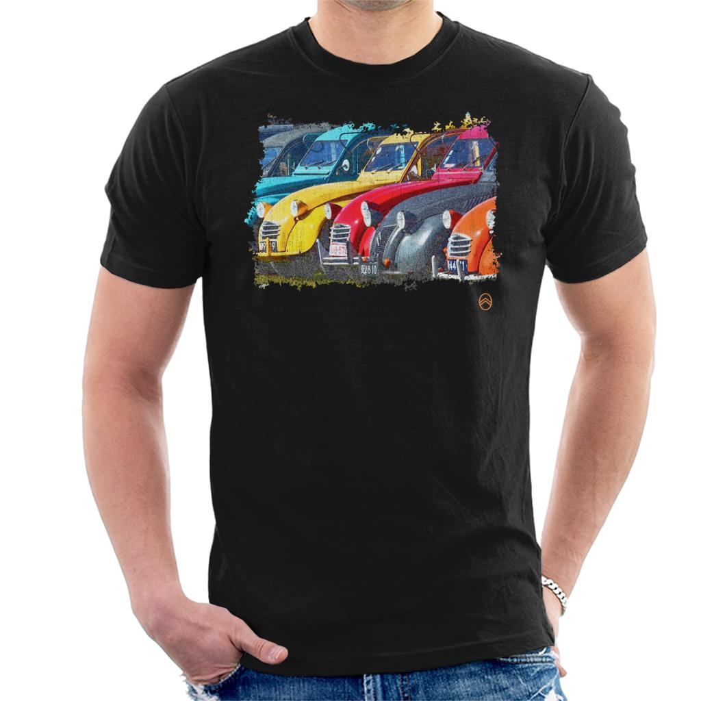 Citroën 2CV In A Line Retro Photo Men's T-Shirt product image 1