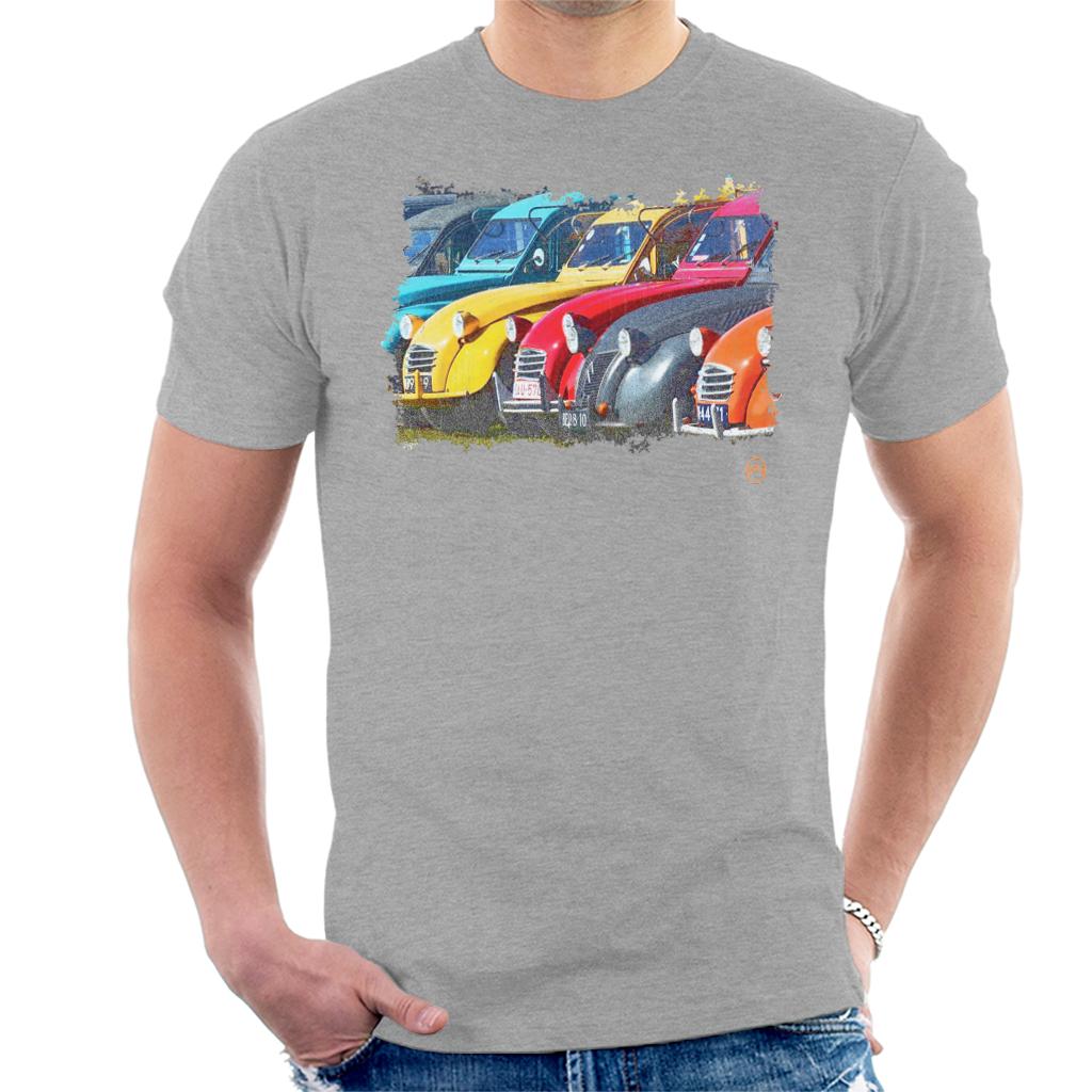 Citroën 2CV In A Line Retro Photo Men's T-Shirt product image 4