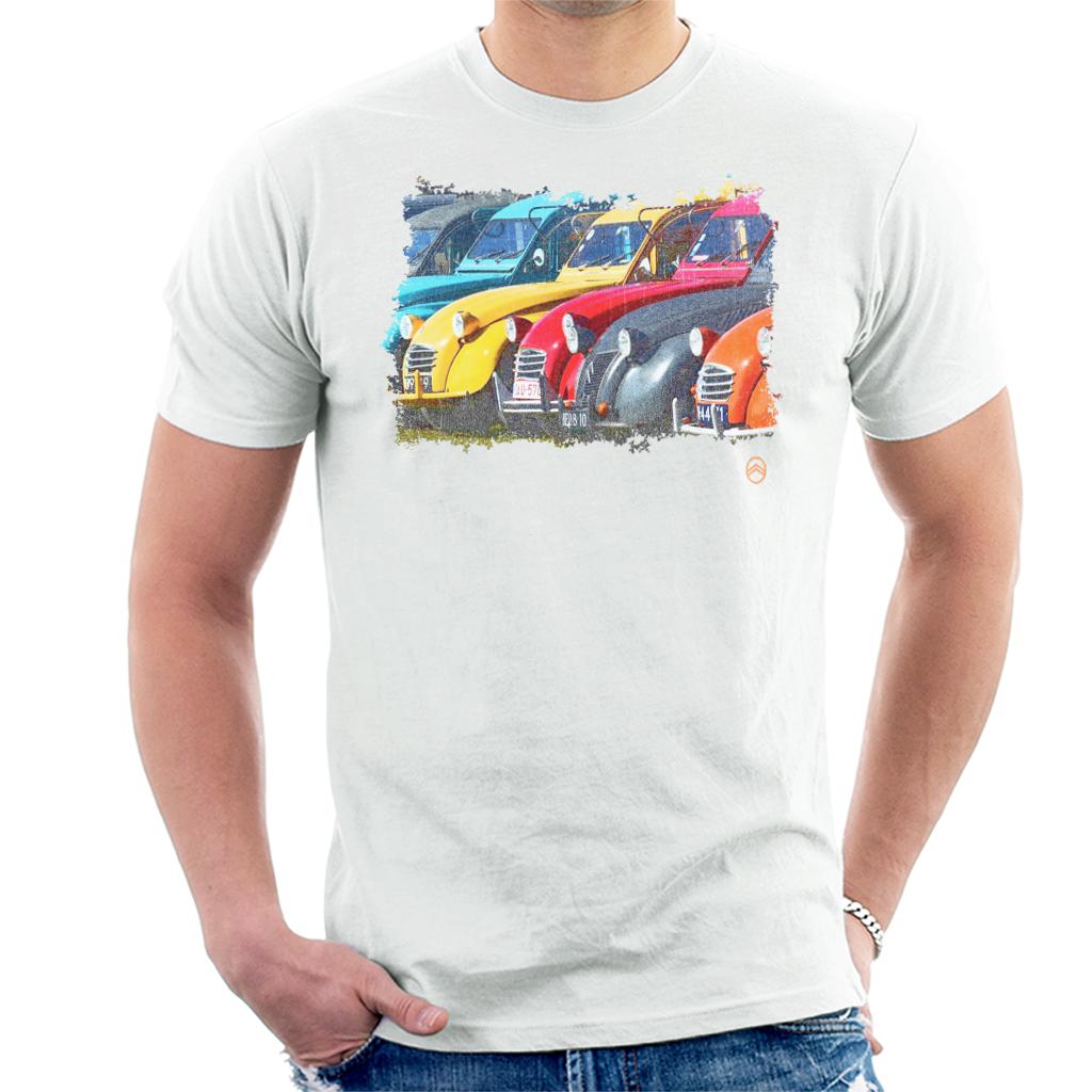Citroën 2CV In A Line Retro Photo Men's T-Shirt product image 6