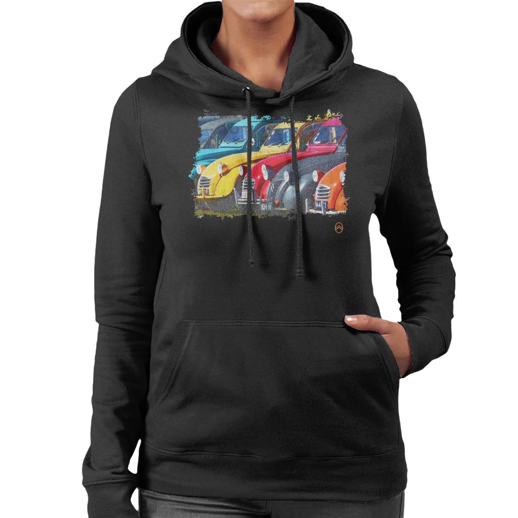 Citroën 2CV In A Line Retro Photo Women's Hooded Sweatshirt product image 1