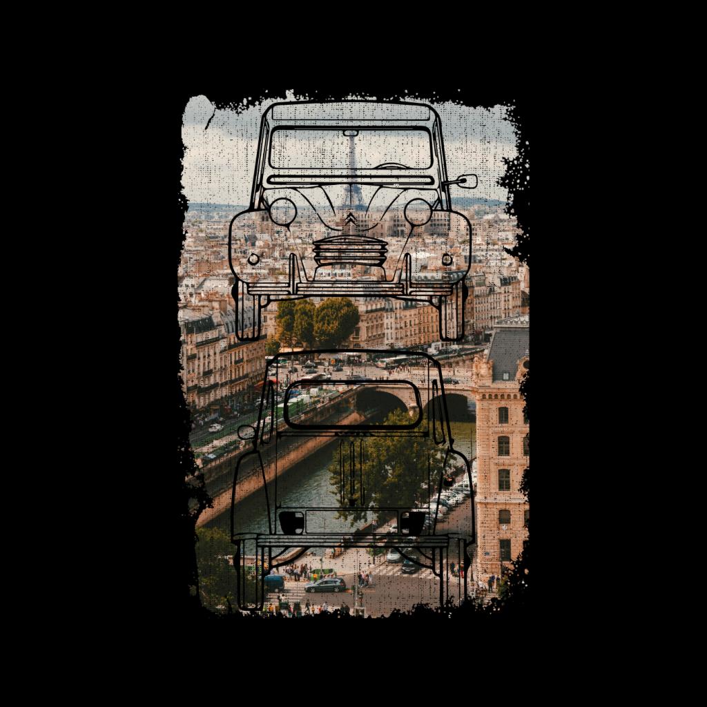 Citroën 2CV Retro Drawing Over Paris Women's Hooded product image 2