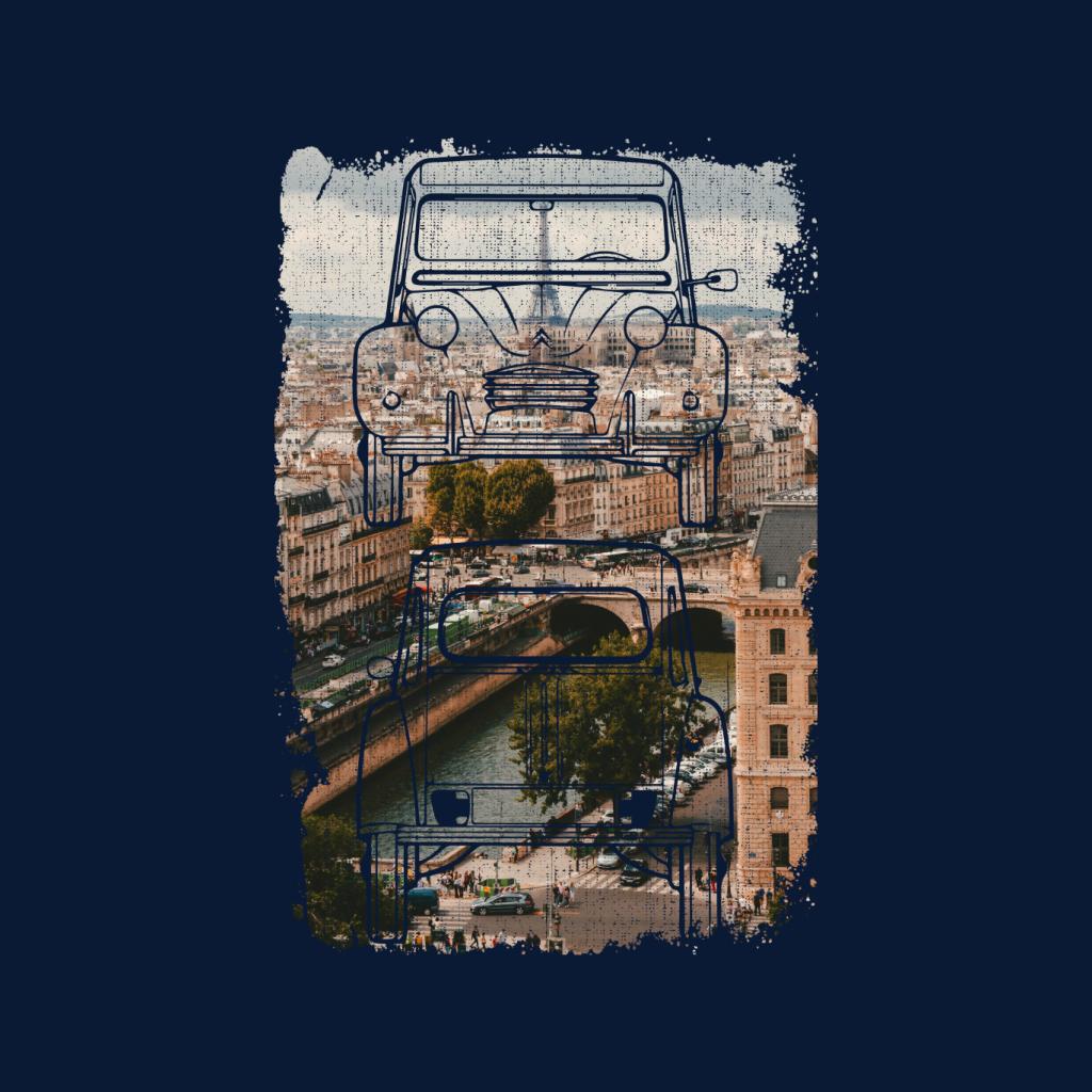 Citroën 2CV Retro Drawing Over Paris Women's T-Shirt product image 5