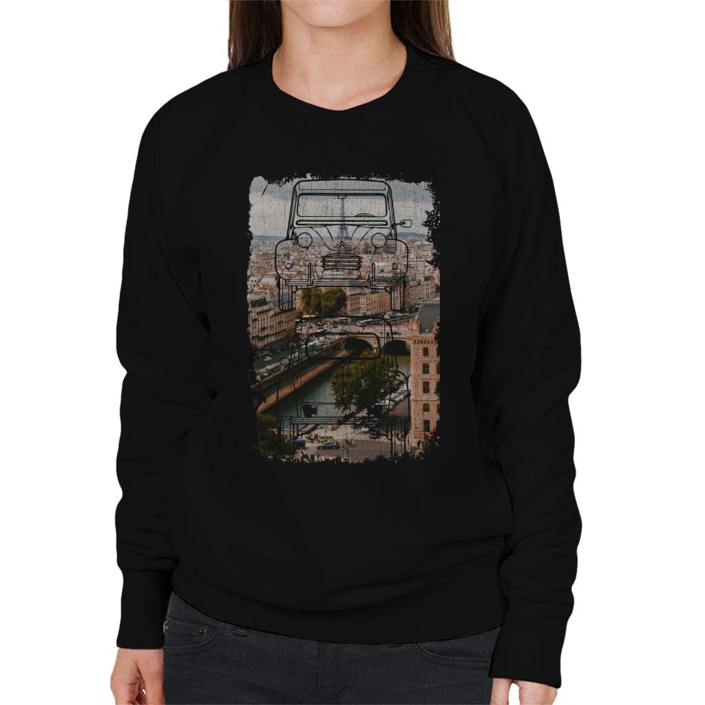 Citroën 2CV Retro Drawing Over Paris Women's Sweatshirt product image 1