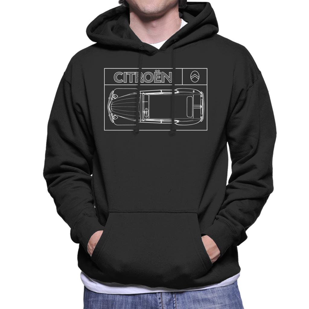 Citroën 2CV White Diagram Top View Men's Hooded Sweatshirt product image 1