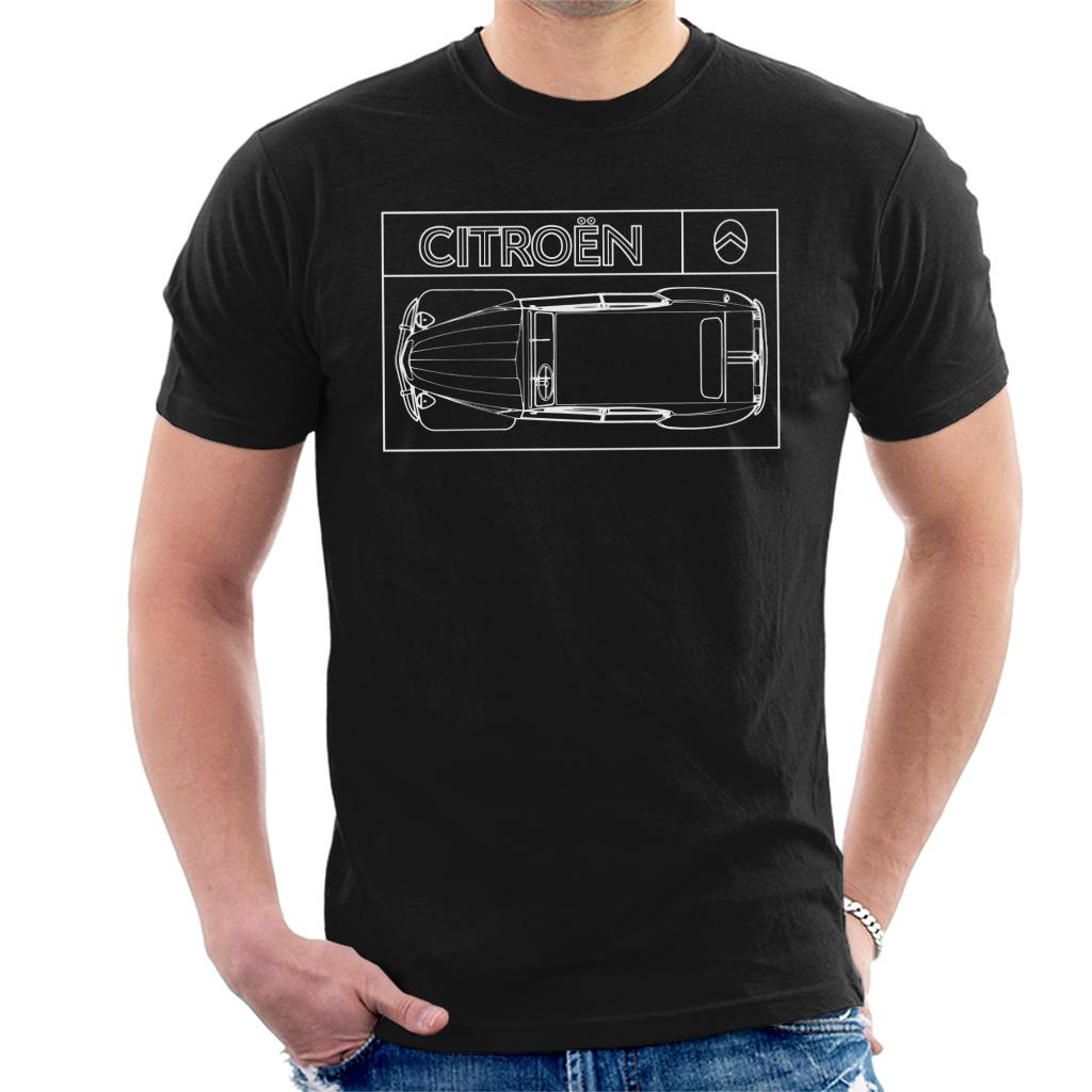 Citroën 2CV White Diagram Top View Men's T-Shirt product image 1