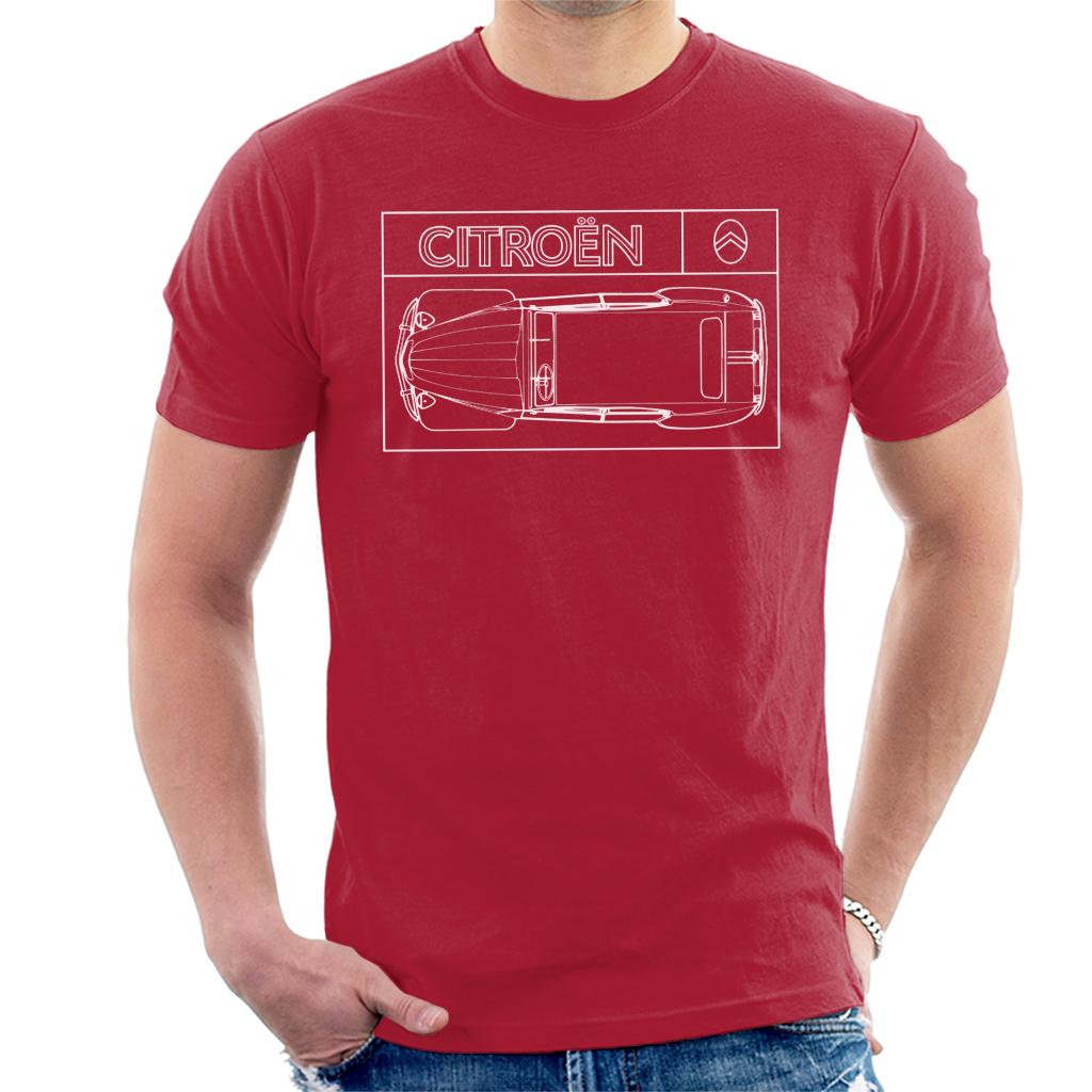 Citroën 2CV White Diagram Top View Men's T-Shirt product image 6