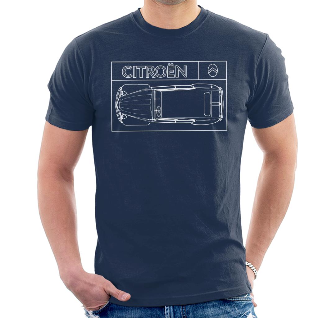 Citroën 2CV White Diagram Top View Men's T-Shirt product image 4