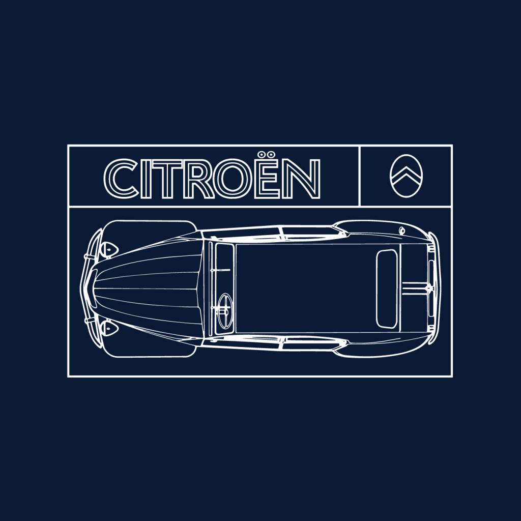 Citroën 2CV White Diagram Top View Women's Hooded Sweatshirt product image 5