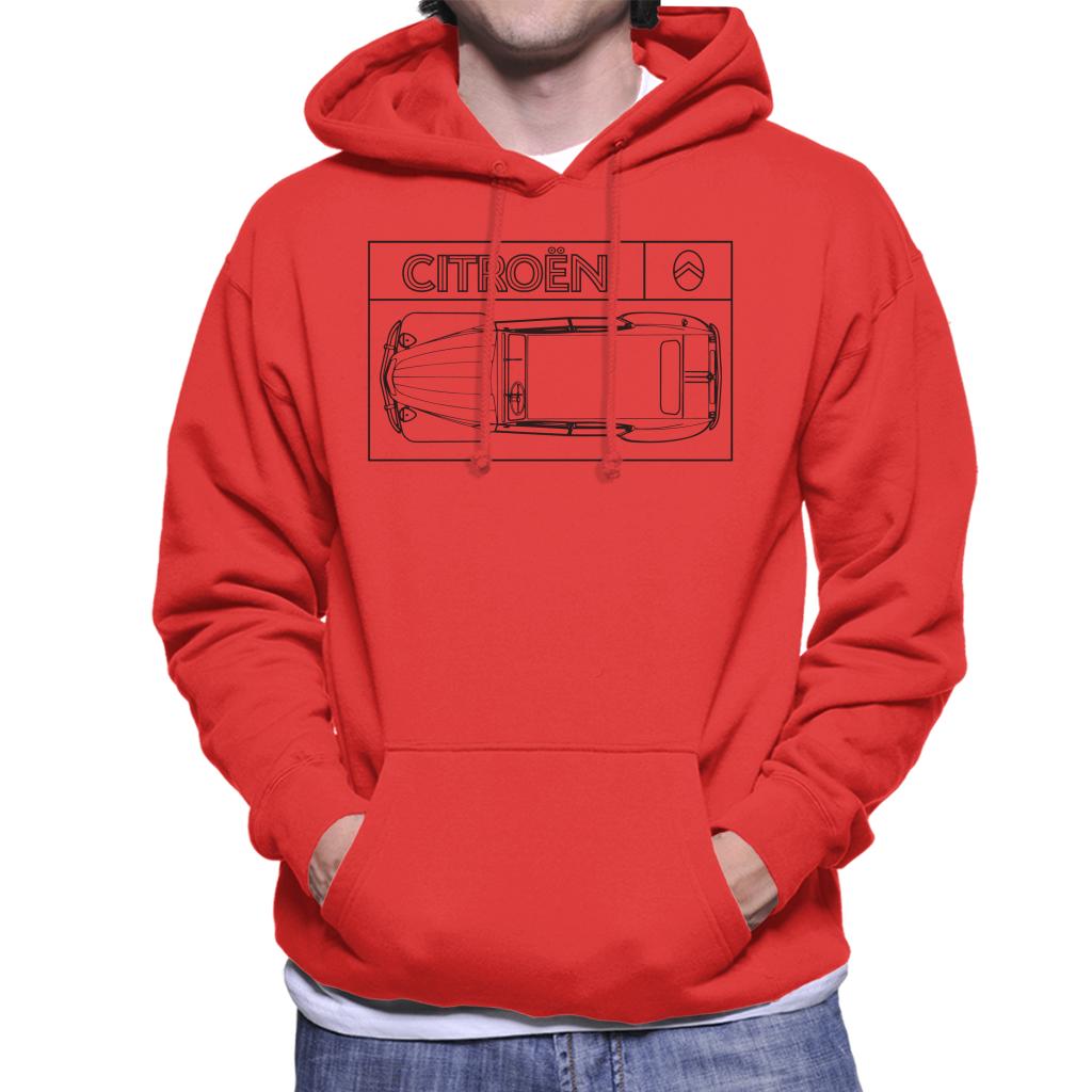 Citroën 2CV Black Diagram Top View Men's Hooded Sweatshirt product image 6