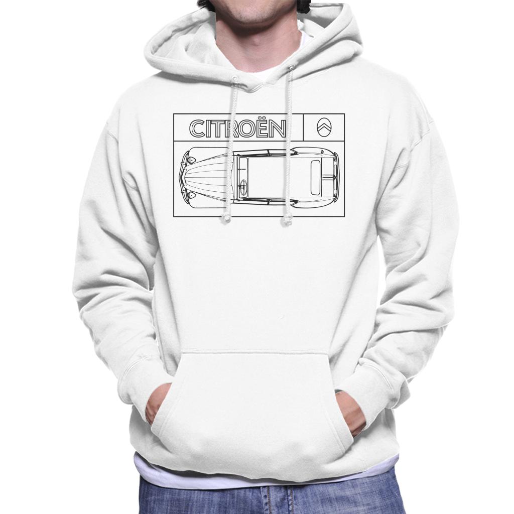 Citroën 2CV Black Diagram Top View Men's Hooded Sweatshirt product image 4