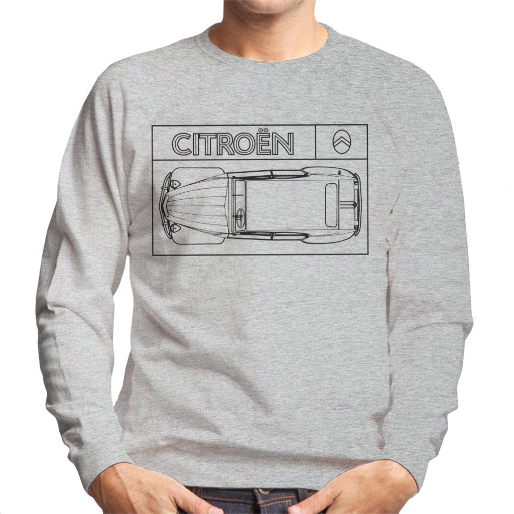 Citroën 2CV Black Diagram Top View Men's Sweatshirt product image 1