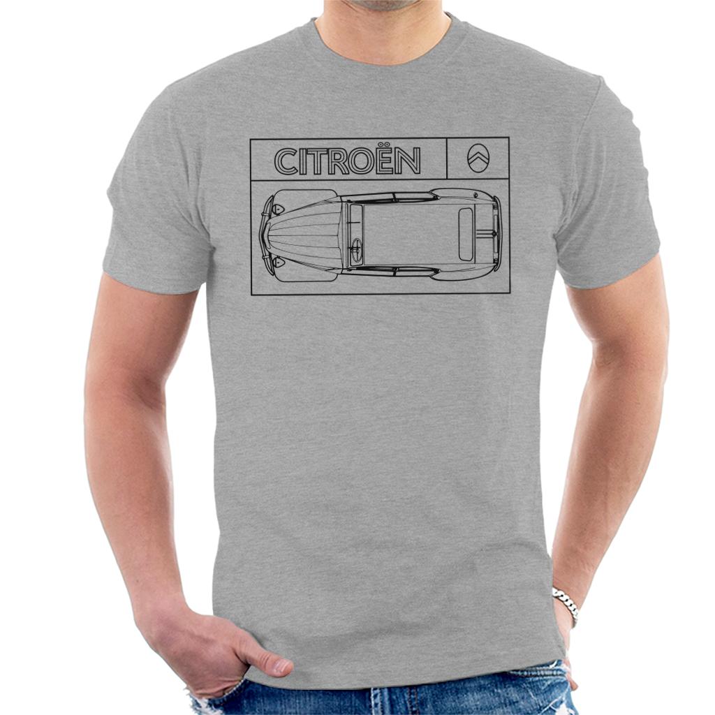 Citroën 2CV Black Diagram Top View Men's T-Shirt product image 1