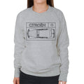 Citroën 2CV Black Diagram Top View Women's Sweatshirt product image 1
