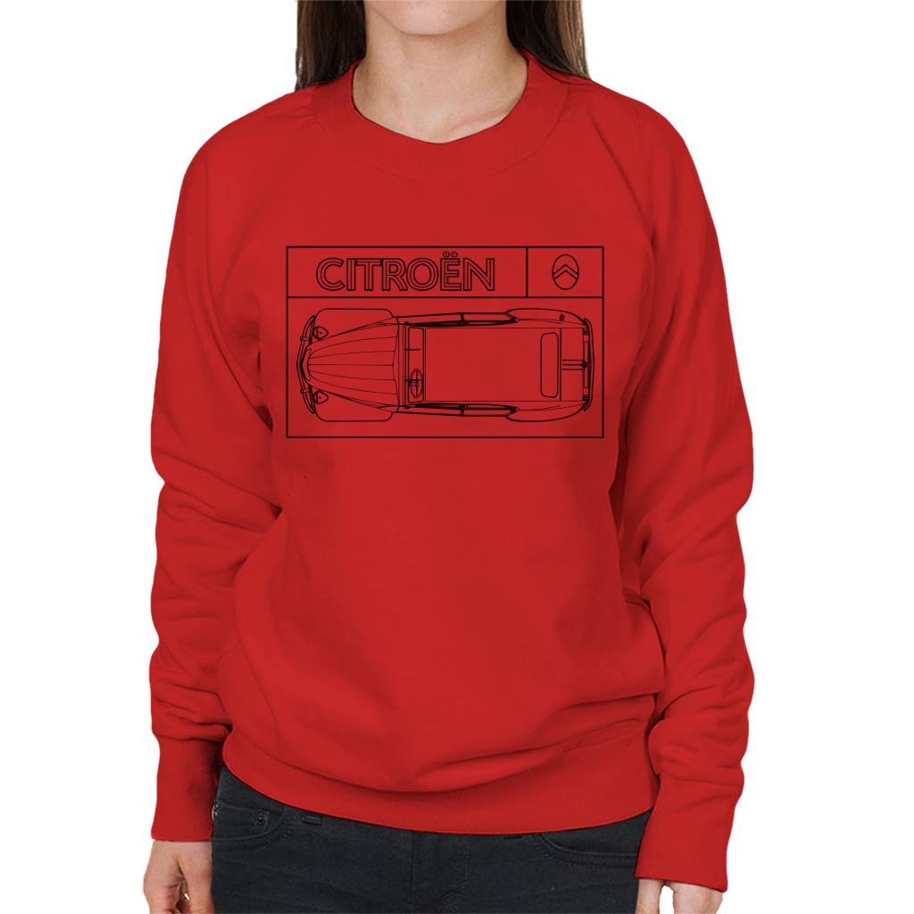 Citroën 2CV Black Diagram Top View Women's Sweatshirt product image 6