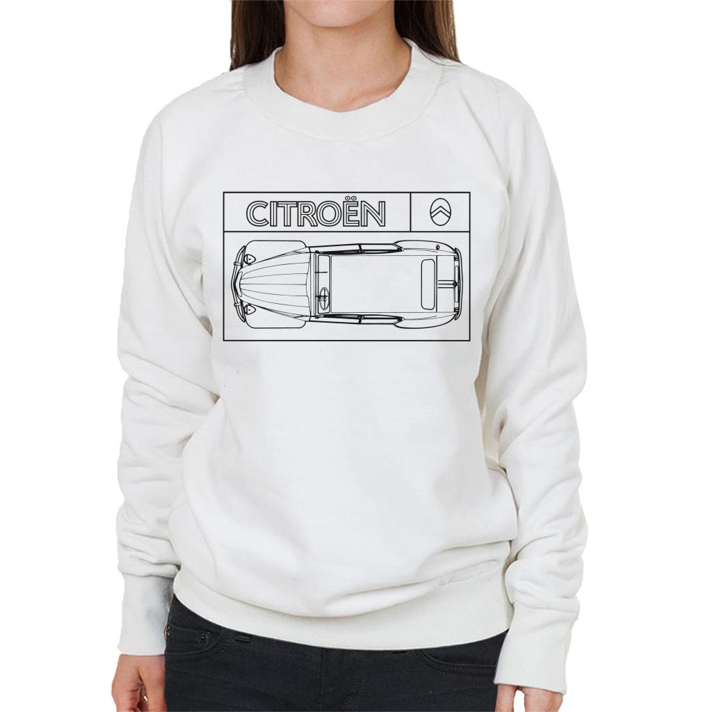 Citroën 2CV Black Diagram Top View Women's Sweatshirt product image 4