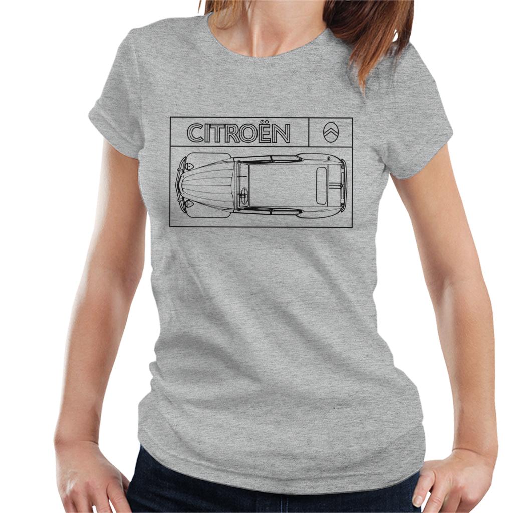 Citroën 2CV Black Diagram Top View Women's T-Shirt product image 1