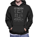 Citroën 2CV White Diagram Views Men's Hooded Sweatshirt product image 1