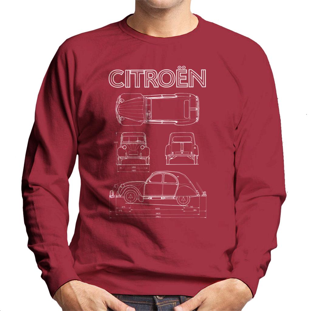 Citroën 2CV White Diagram Views Men's Sweatshirt product image 6