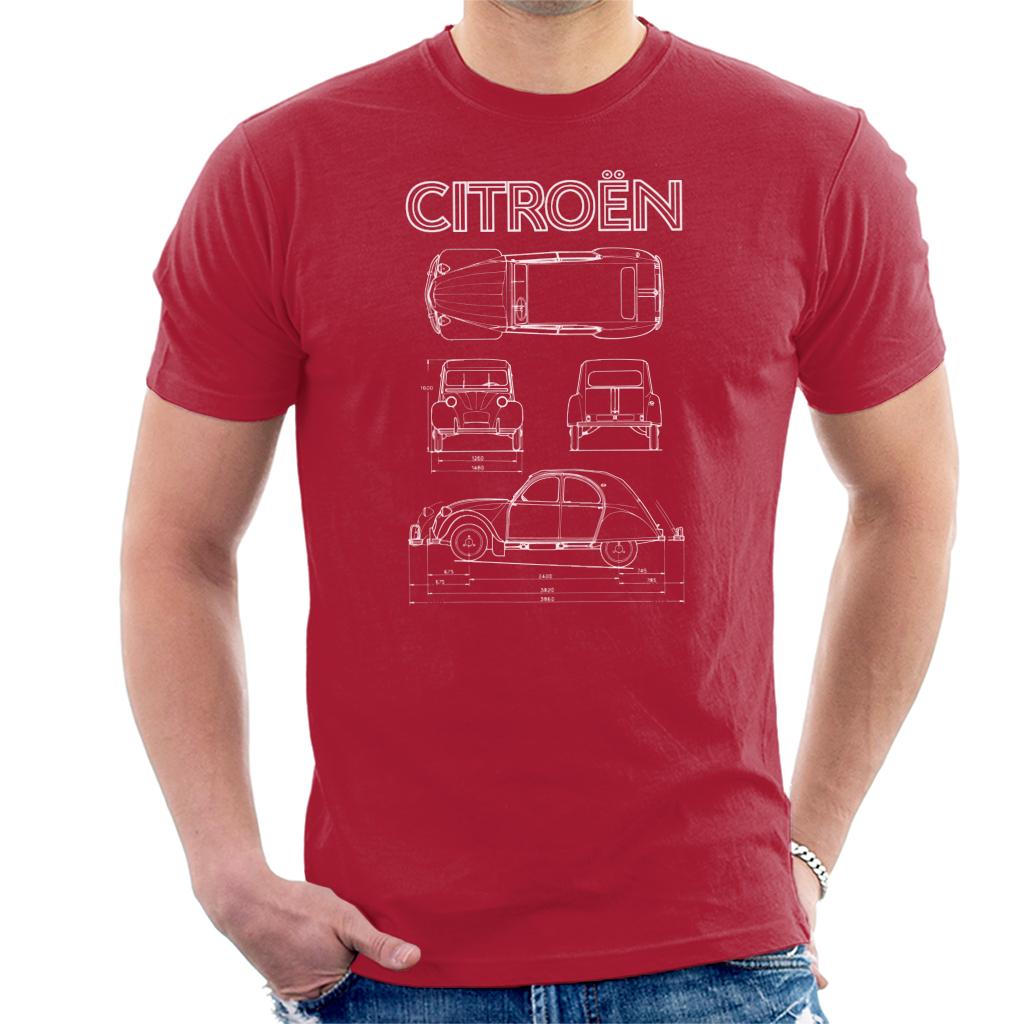 Citroën 2CV White Diagram Views Men's T-Shirt product image 6