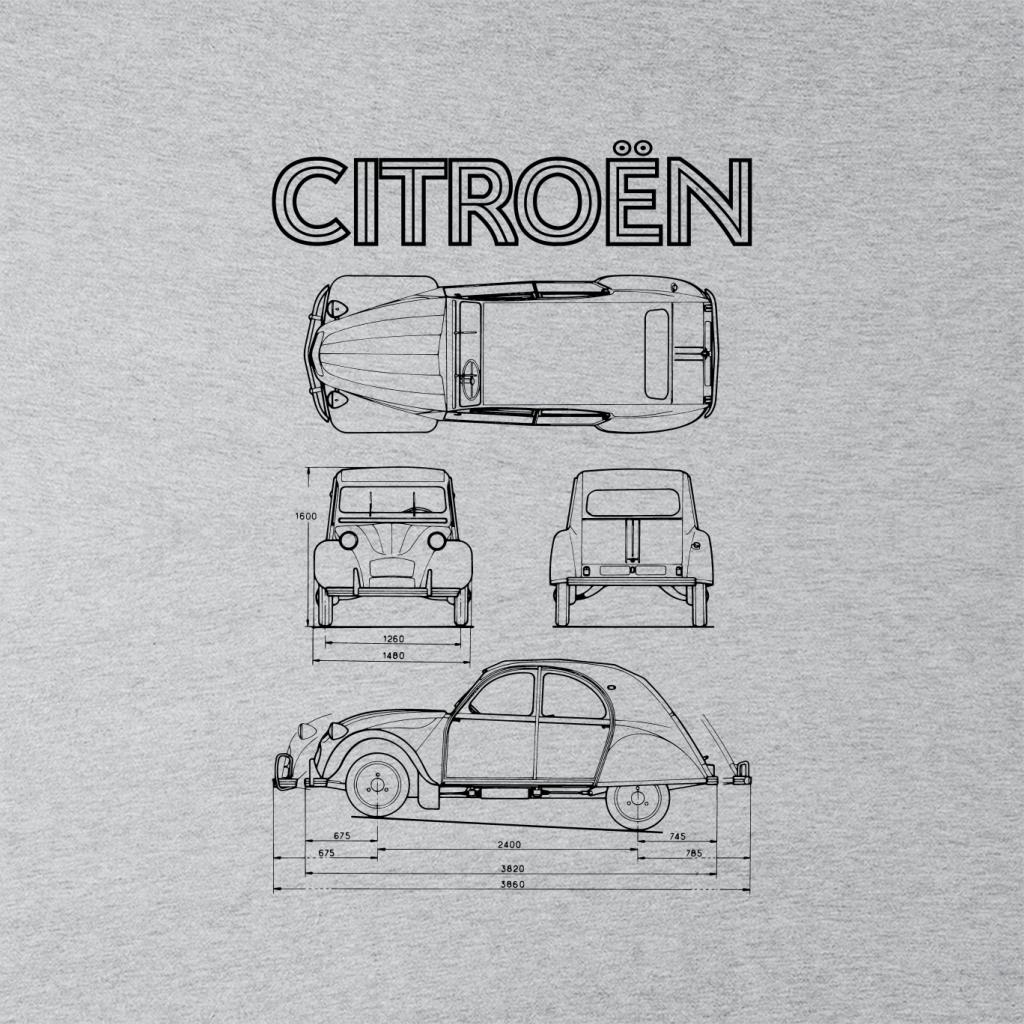 Citroën 2CV Black Diagram Views Men's Sweatshirt product image 2