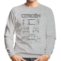 Citroën 2CV Black Diagram Views Men's Sweatshirt product image 1