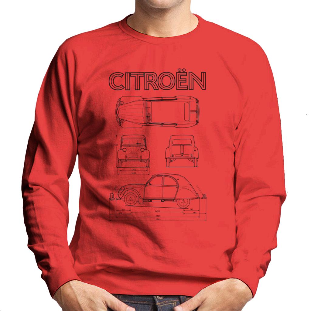 Citroën 2CV Black Diagram Views Men's Sweatshirt product image 6