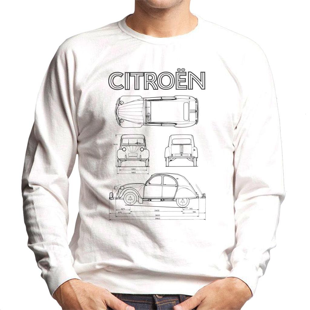 Citroën 2CV Black Diagram Views Men's Sweatshirt product image 4
