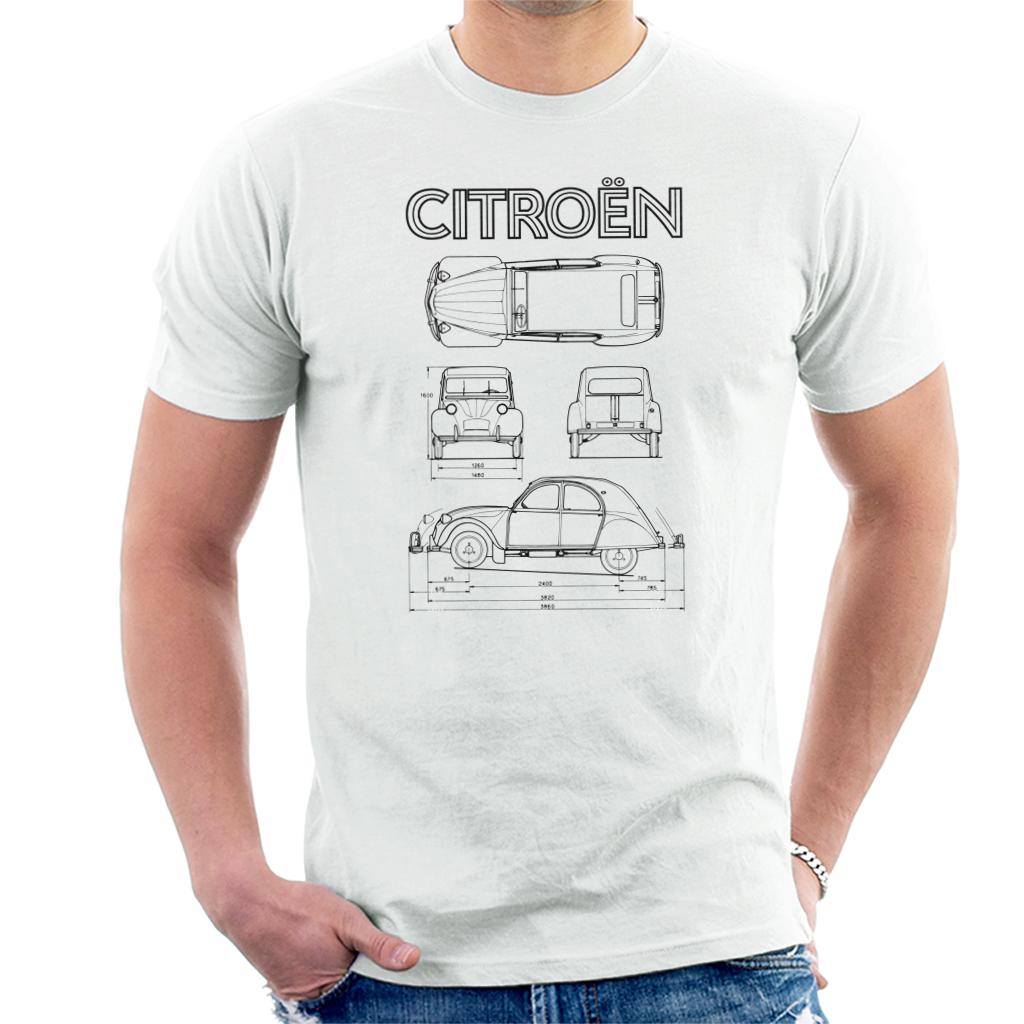 Citroën 2CV Black Diagram Views Men's T-Shirt product image 4
