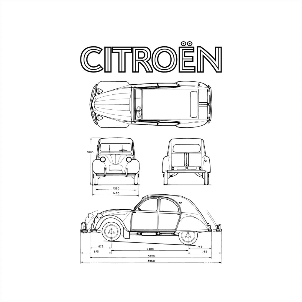 Citroën 2CV Black Diagram Views Women's T-Shirt product image 5