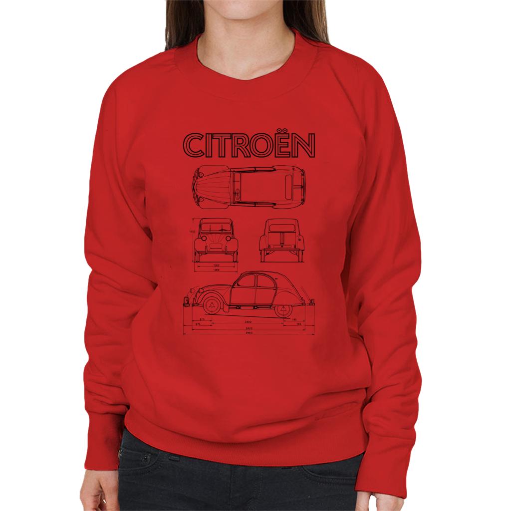 Citroën 2CV Black Diagram Views Women's Sweatshirt product image 6