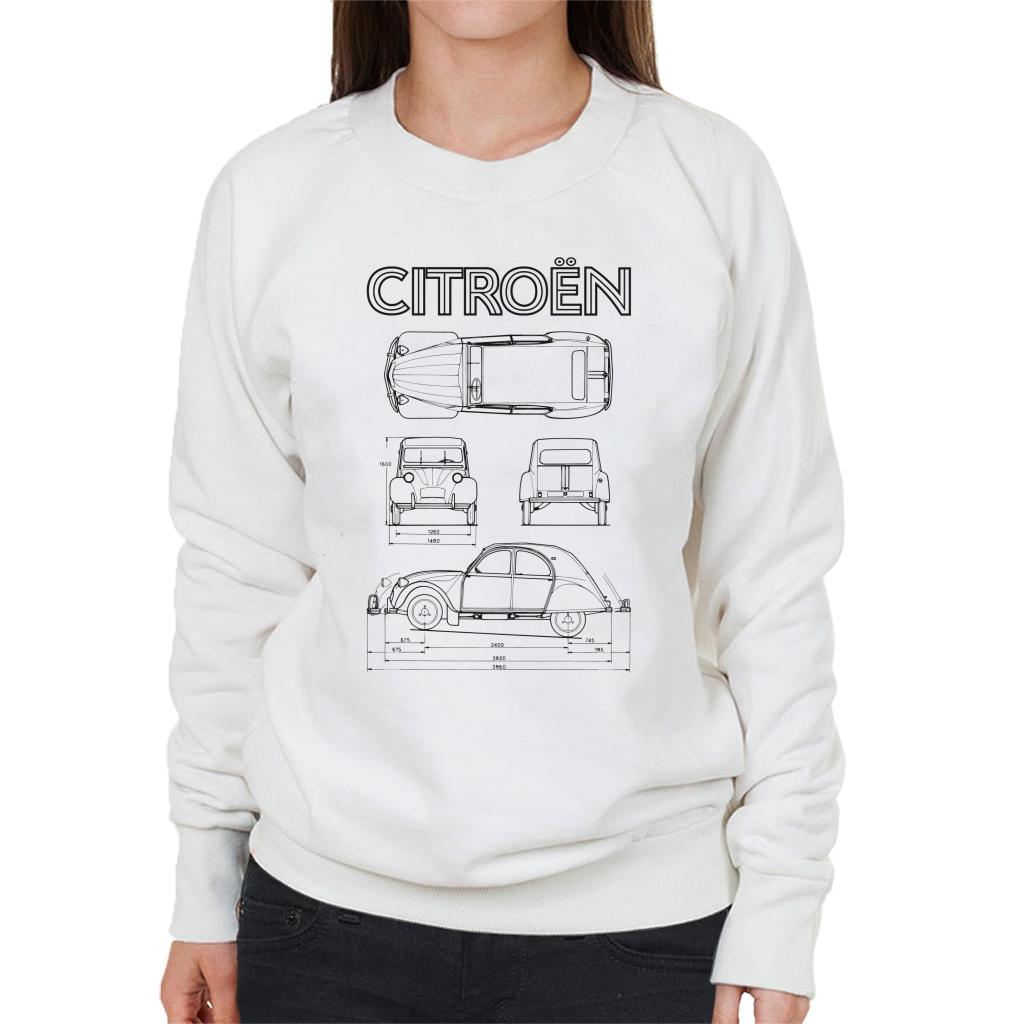 Citroën 2CV Black Diagram Views Women's Sweatshirt product image 4