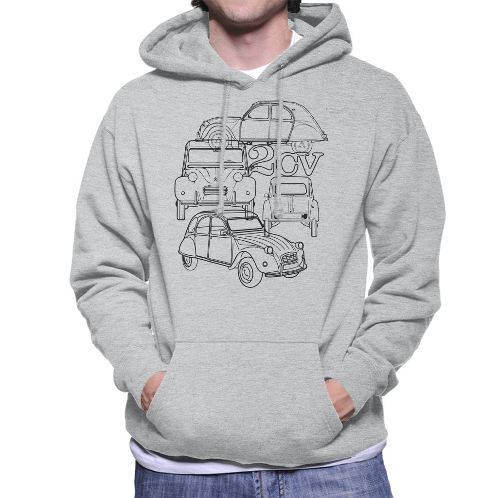 Citroën 2CV Black Angle Montage Men's Hooded Sweatshirt product image 1