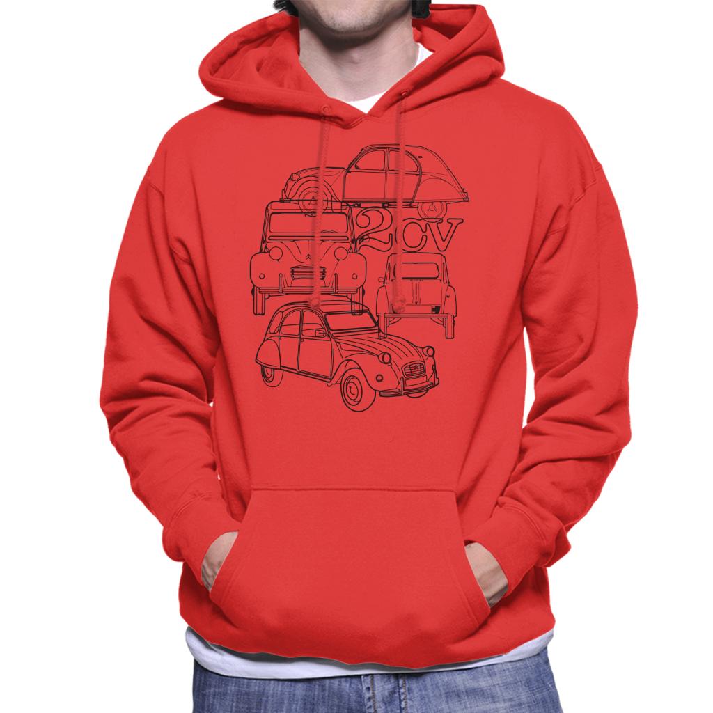 Citroën 2CV Black Angle Montage Men's Hooded Sweatshirt product image 6