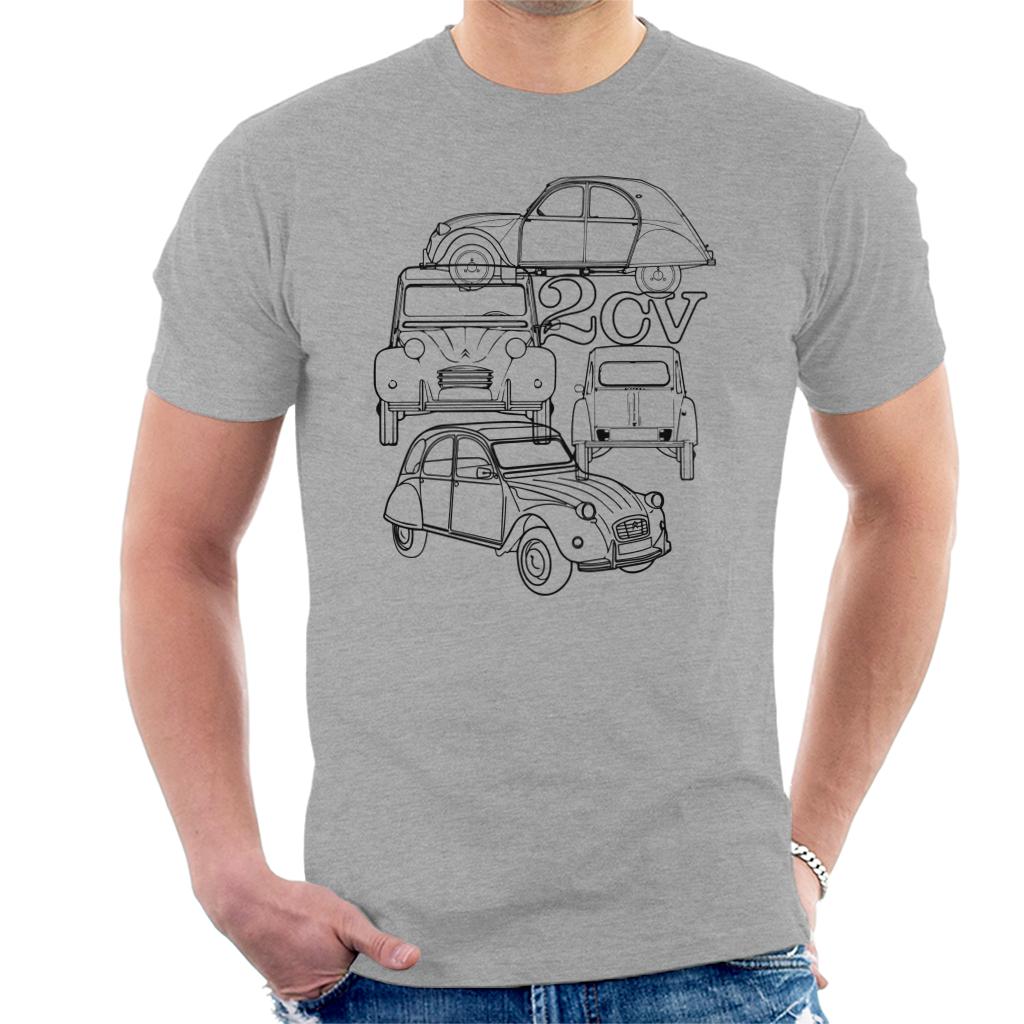Citroën 2CV Black Angle Montage Men's T-Shirt product image 1