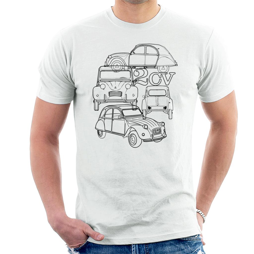 Citroën 2CV Black Angle Montage Men's T-Shirt product image 4