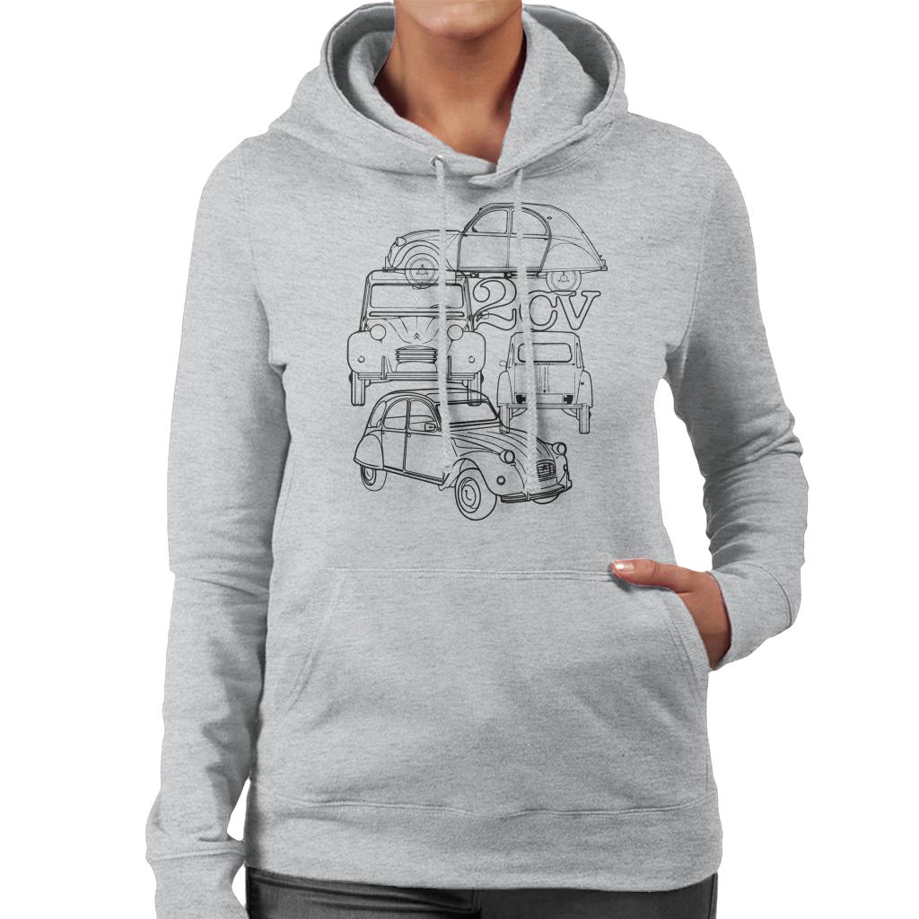 Citroën 2CV Black Angle Montage Women's Hooded Sweatshirt product image 1