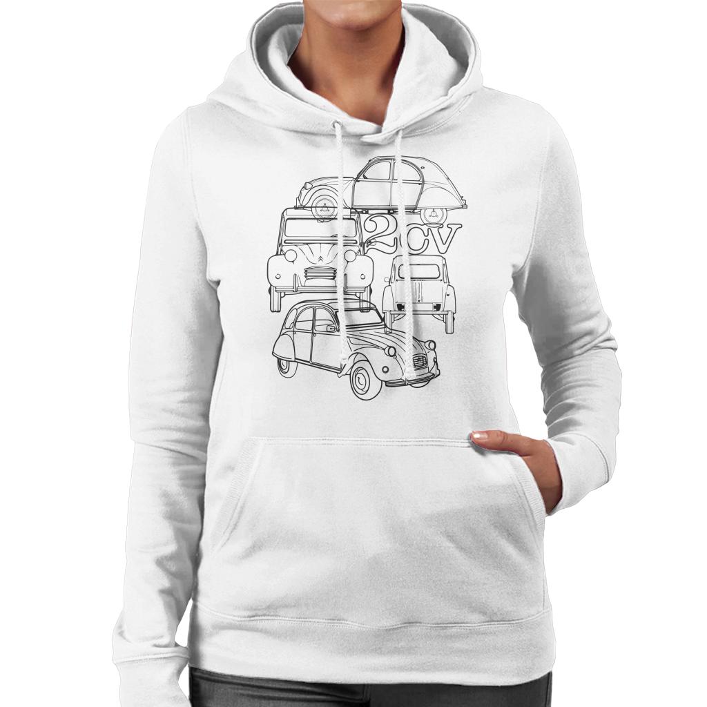 Citroën 2CV Black Angle Montage Women's Hooded Sweatshirt product image 4