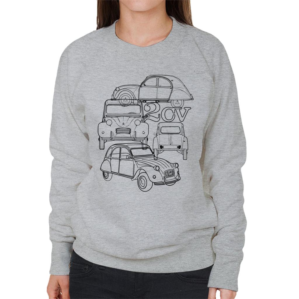 Citroën 2CV Black Angle Montage Women's Sweatshirt product image 1