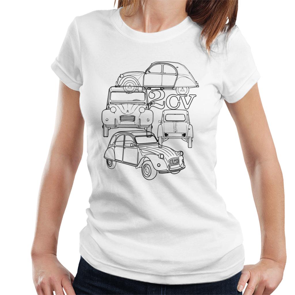 Citroën 2CV Black Angle Montage Women's T-Shirt product image 4